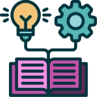 Gears and open book illustration